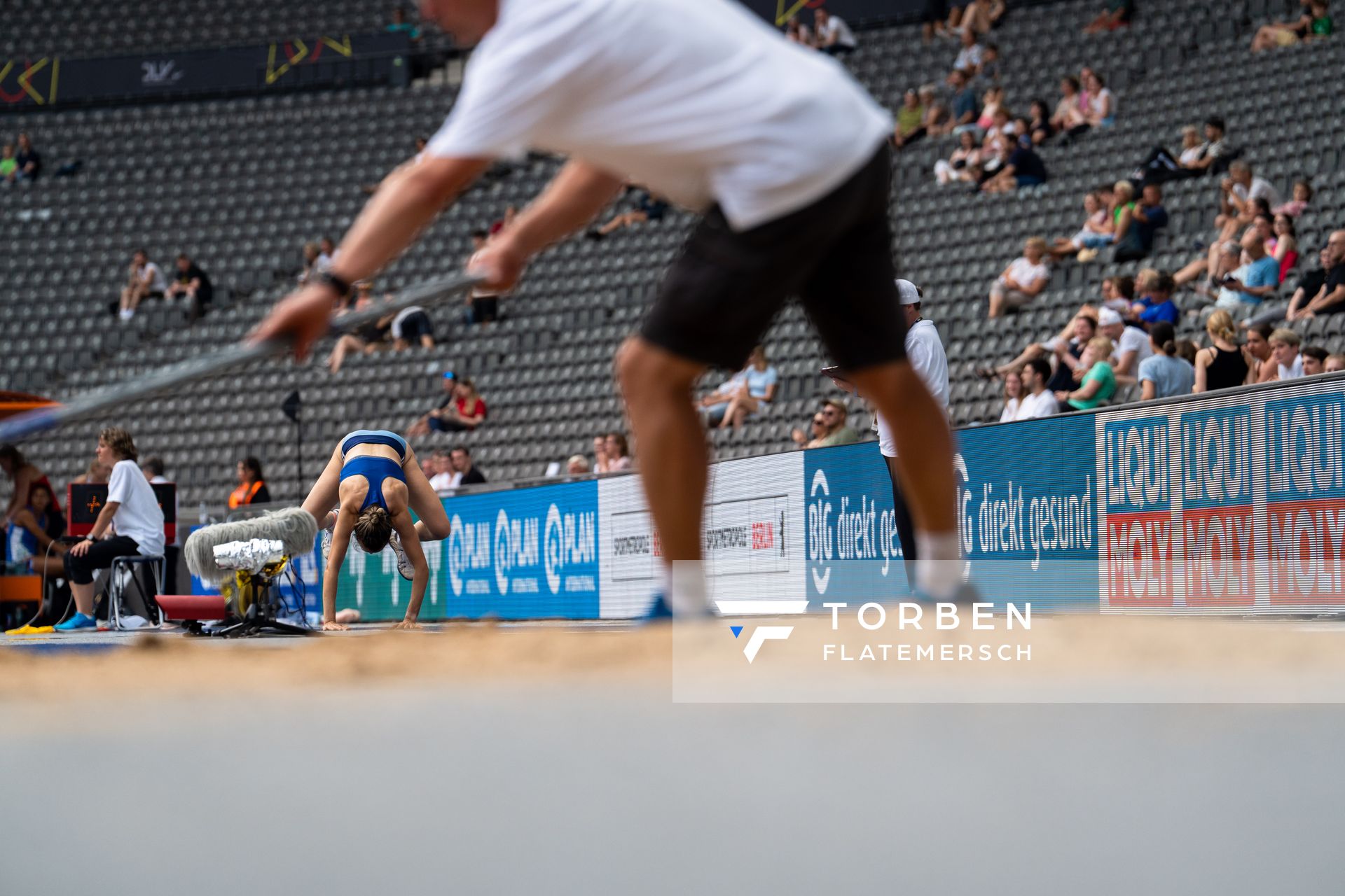 Maria Purtsa (LAC Erdgas Chemnitz) im Dreisprung waehrend der deutschen Leichtathletik-Meisterschaften im Olympiastadion am 25.06.2022 in Berlin